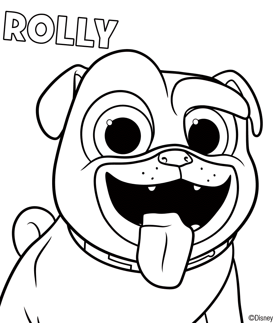Раскраски собачки Ролли