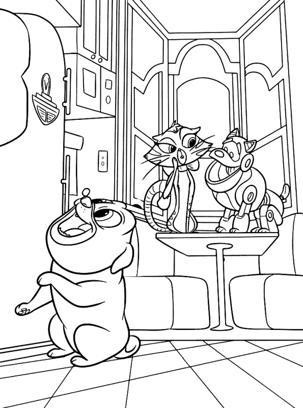 Rolly with Hissy and ARF Coloring Page