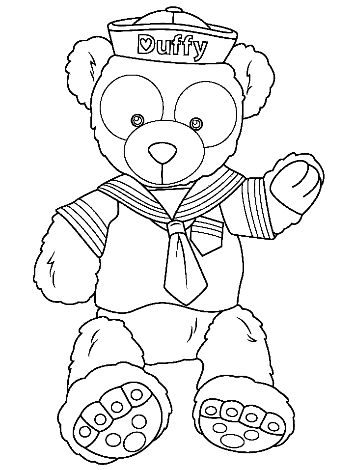 Sailor Teddy Bear Coloring Page