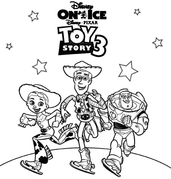 Sheriff Woody Buzz Lightyear And Jessie Coloring Page