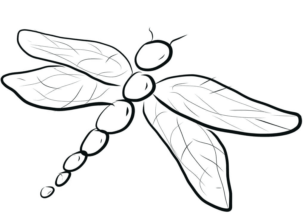 Simple Dragonfly Free Coloring Page