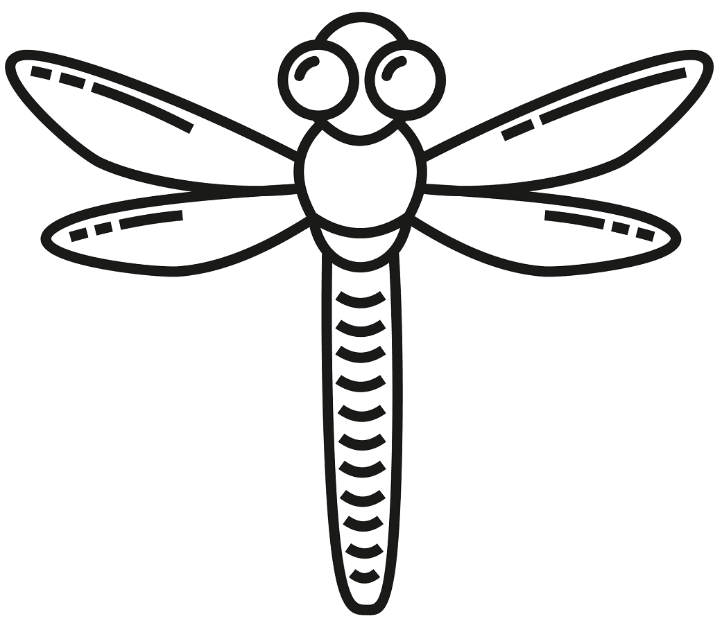 Simple Dragonfly for Kids Coloring Pages