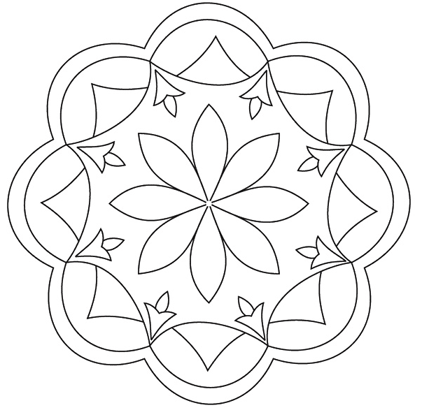 Simple Rangoli Coloring Pages
