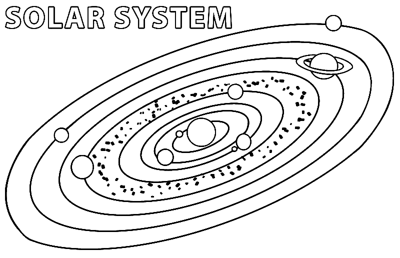 Sonnensystem-Blätter-Malseite