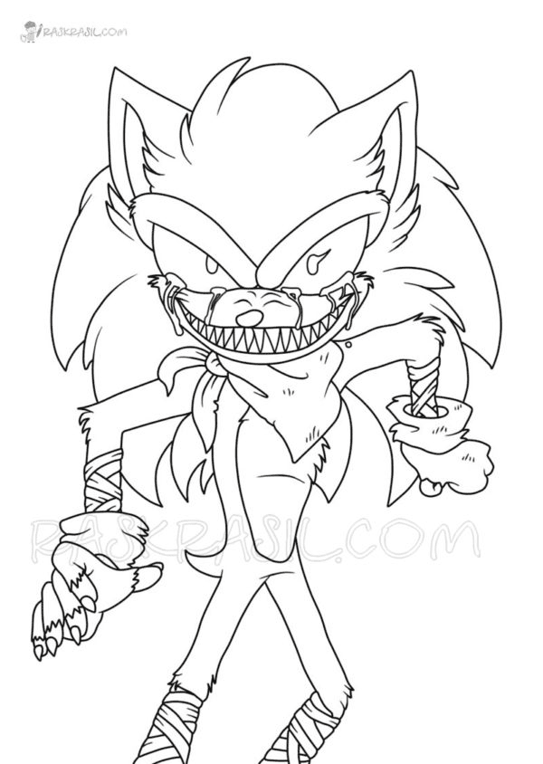 Sonic Exe Picture Coloring Page