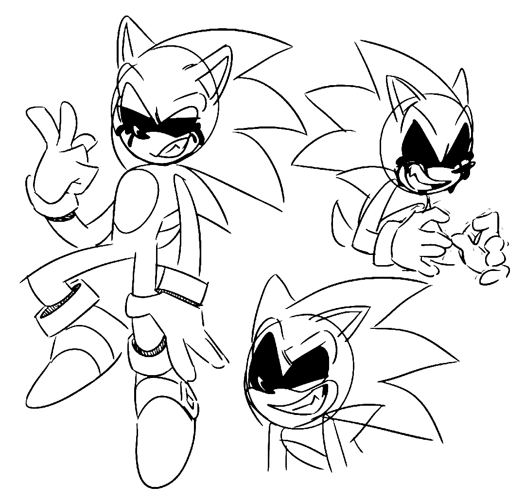 Sonic Exe for Children Coloring Page