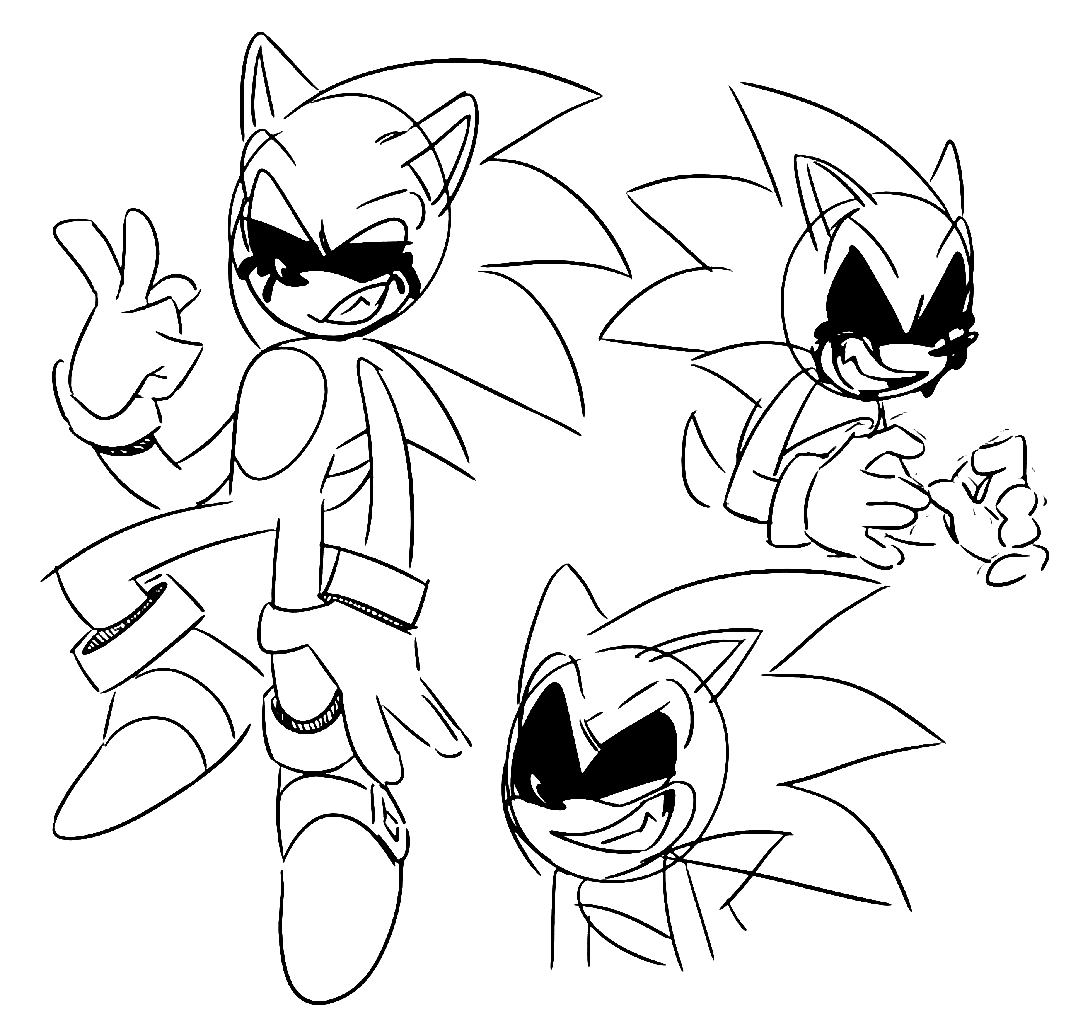 Para Colorir Sonic FNF - Imprimir