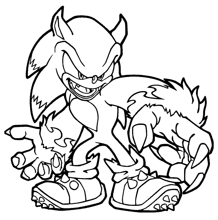 Sonic Exe for Kids Coloring Page