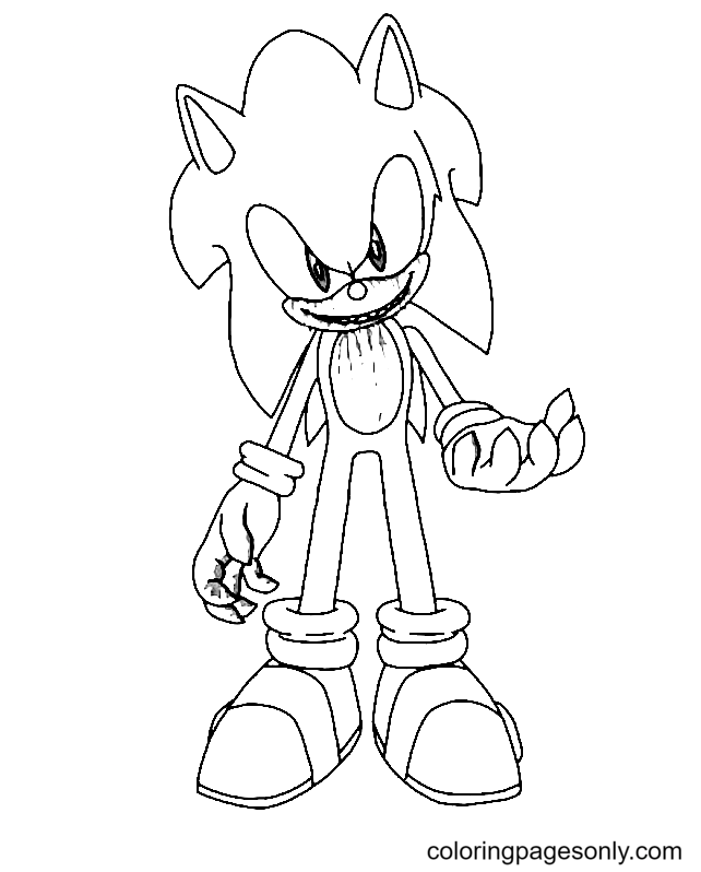 Desenhos de Sonic.Exe para colorir - Novas imagens para impressão