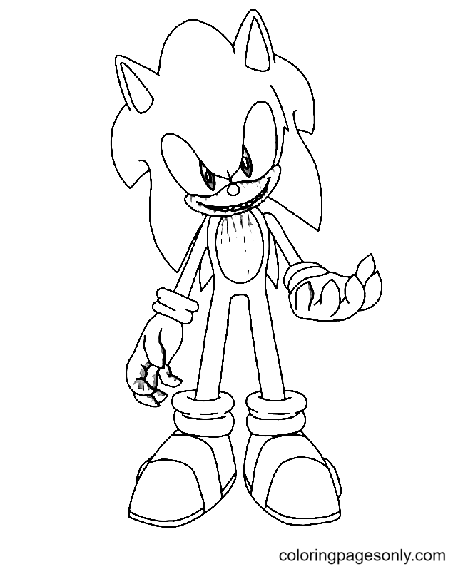 Para Colorir Sonic FNF para crianças Imprimir Grátis