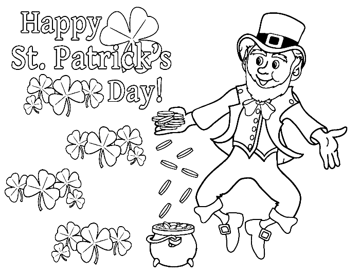 St Patrick’s Day Leprechaun Coloring Page