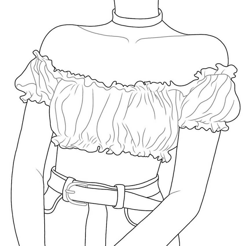 Stylish Summer Top Coloring Page