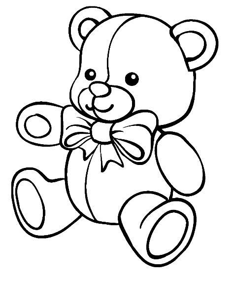 Teddy Bear Toy Coloring Page