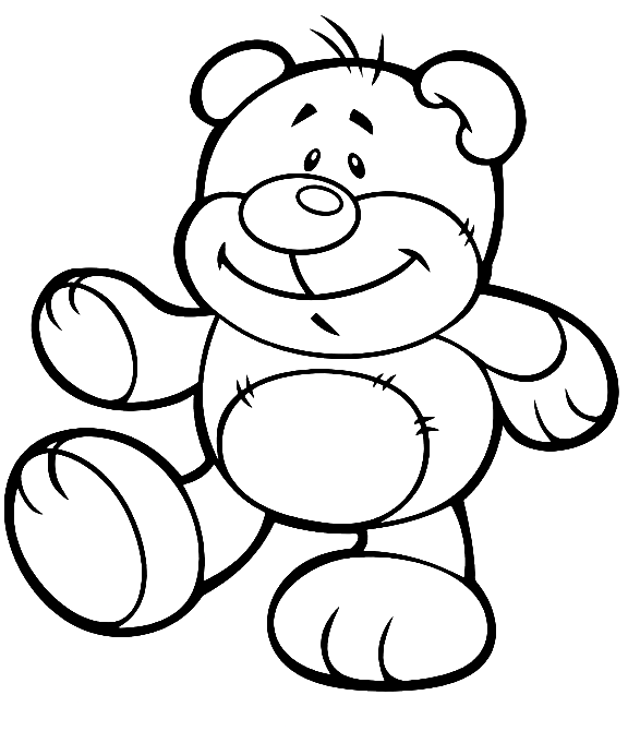 Teddy Bear for Children Coloring Page