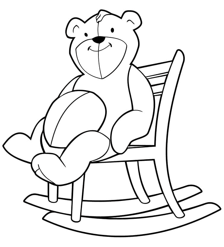 Oso de peluche en silla de Teddy Bear