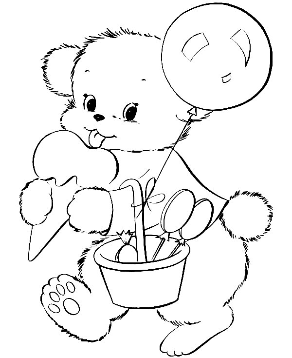 Osito de peluche con globo de Teddy Bear