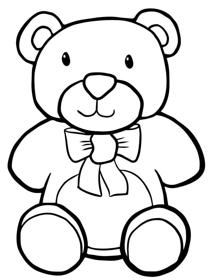 Teddy Bear with Bow Tie Coloring Page