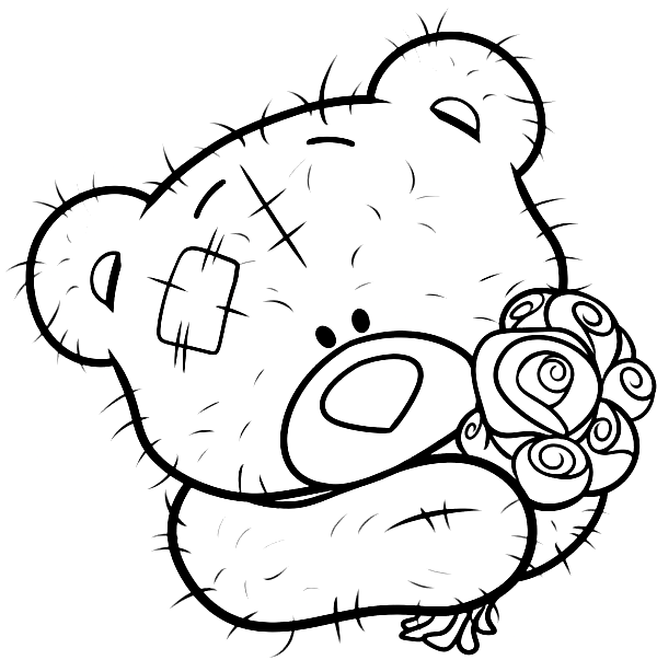 Teddybeer met een boeket rozen van Teddy Bear