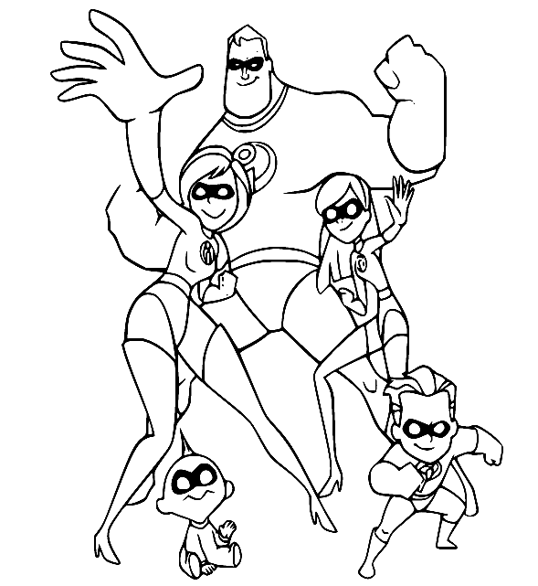 The Incredibles Family Coloring Pages