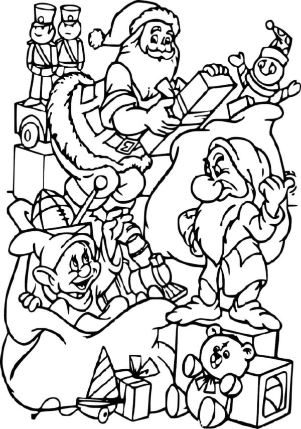 The Mischievous Elf Coloring Page