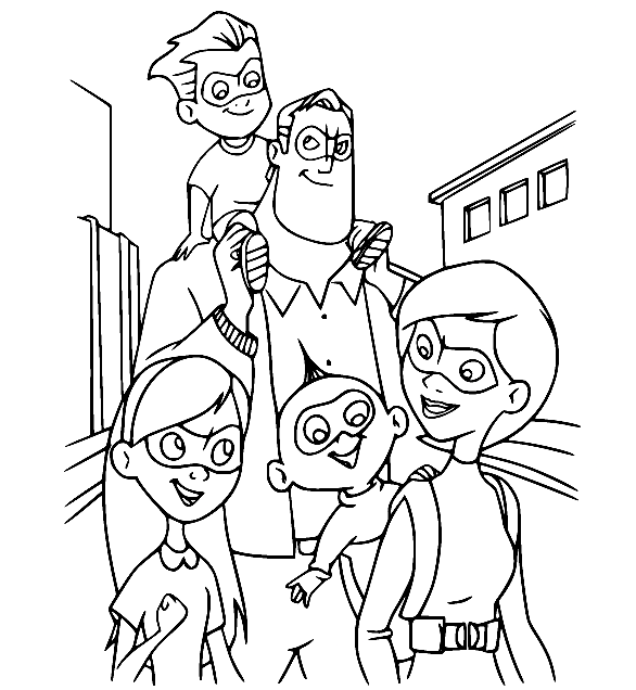 The Parr Family Coloring Pages