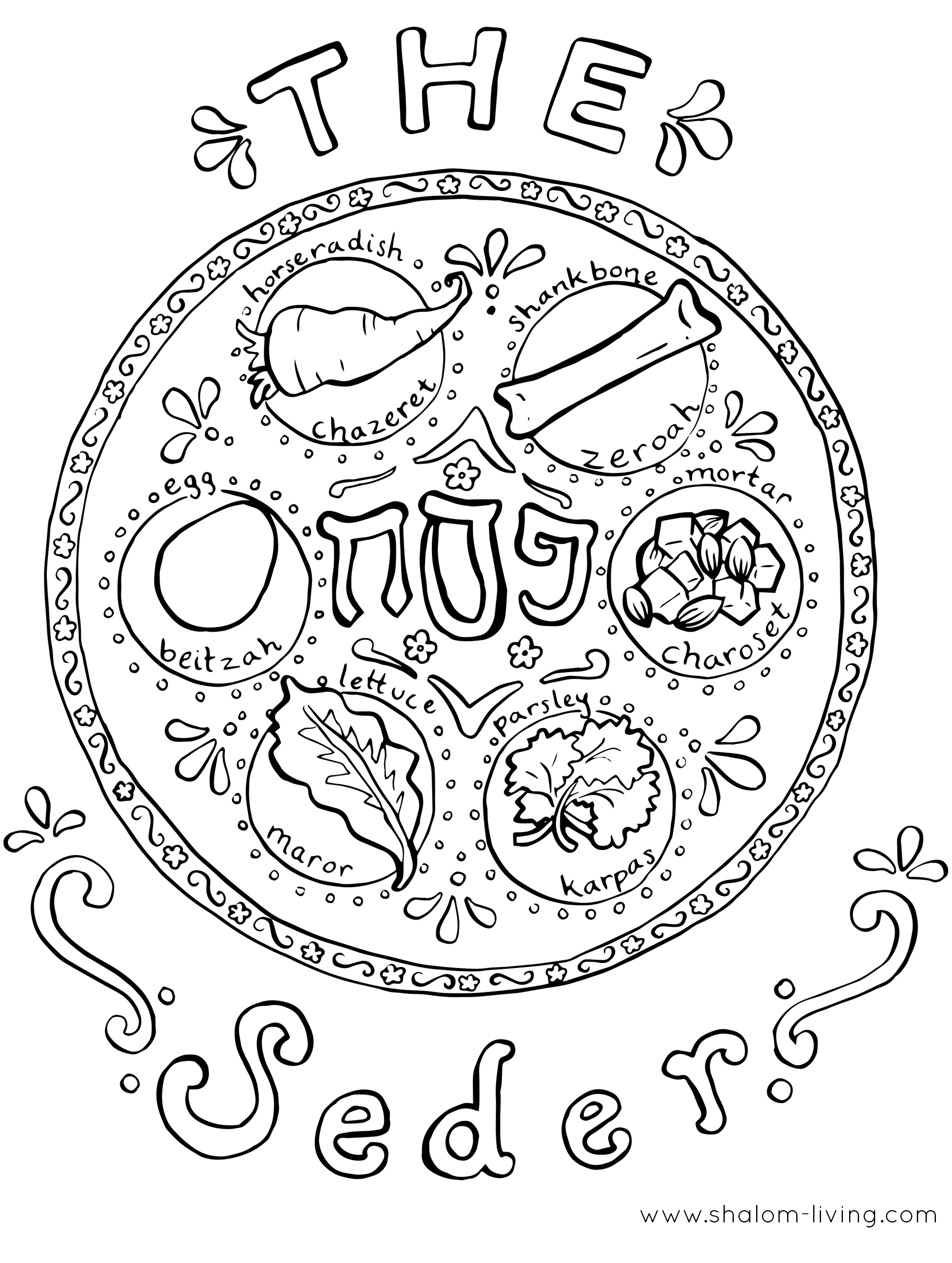 The Seder Coloring Page