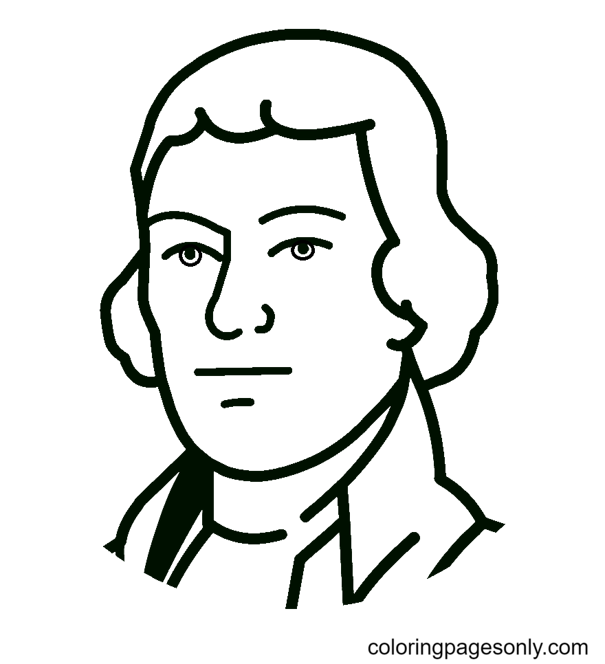 Thomas Jefferson Coloriage à imprimer