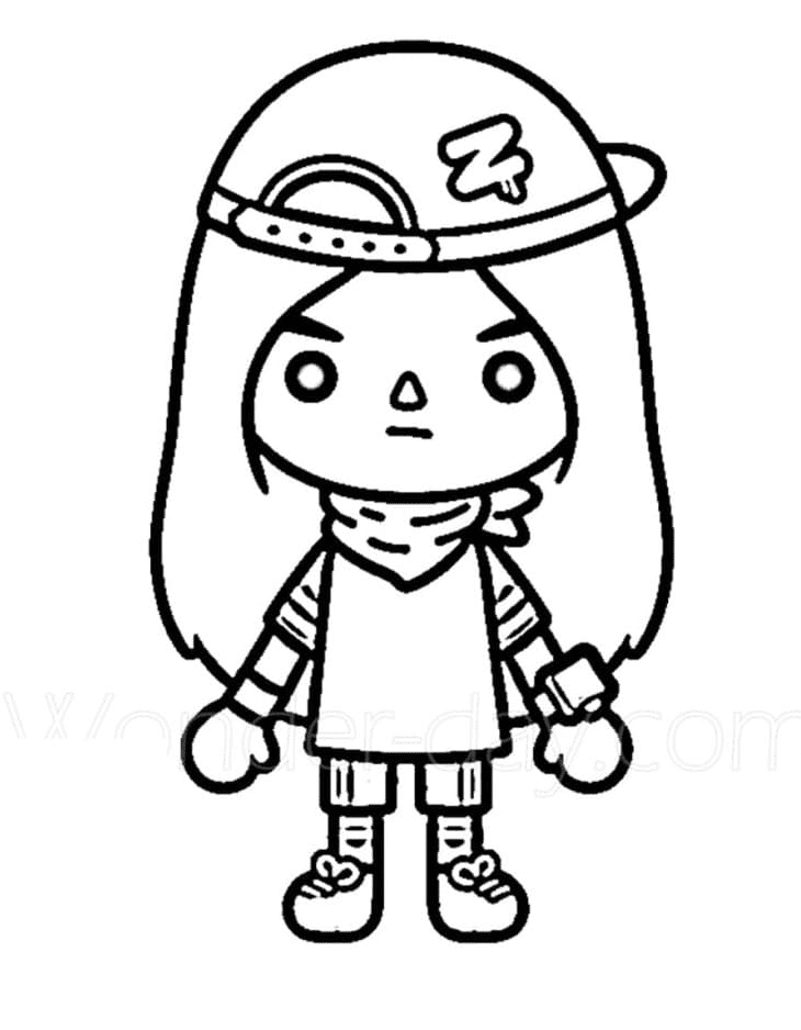 Toca Life Girl Coloring Page