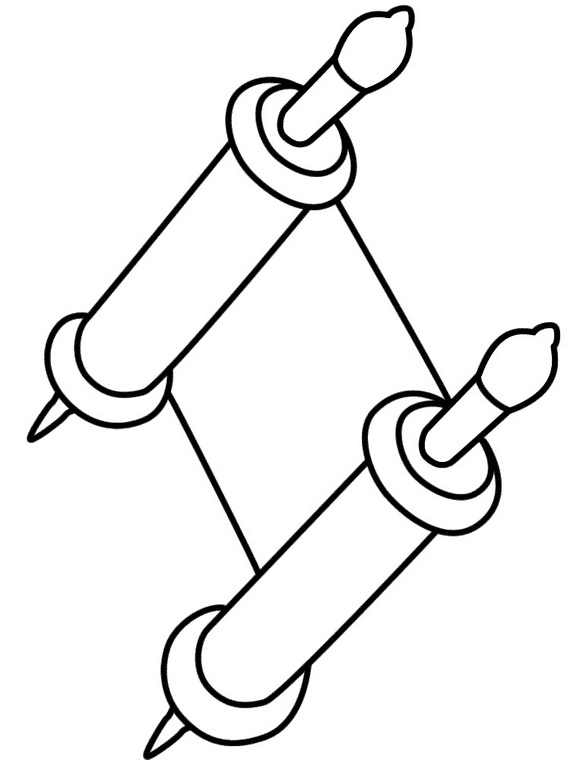 Torah Scroll Coloring Page