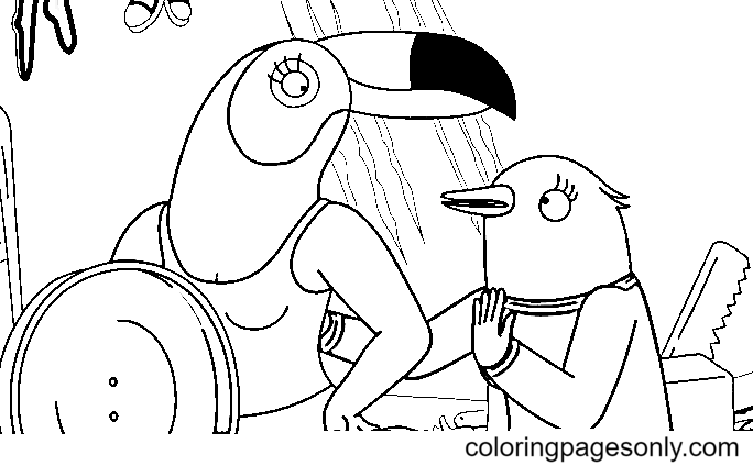 Tuca and Bertie Printable Coloring Page