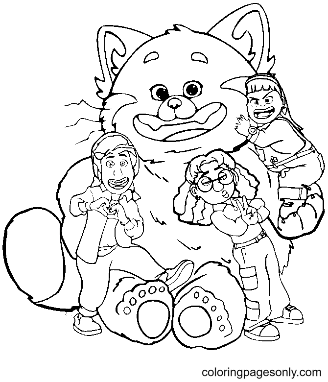Turning Red Disney Coloring Page