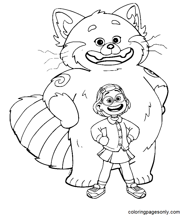 Turning Red Panda Mei Lee Coloring Pages - Turning Red Coloring Pages