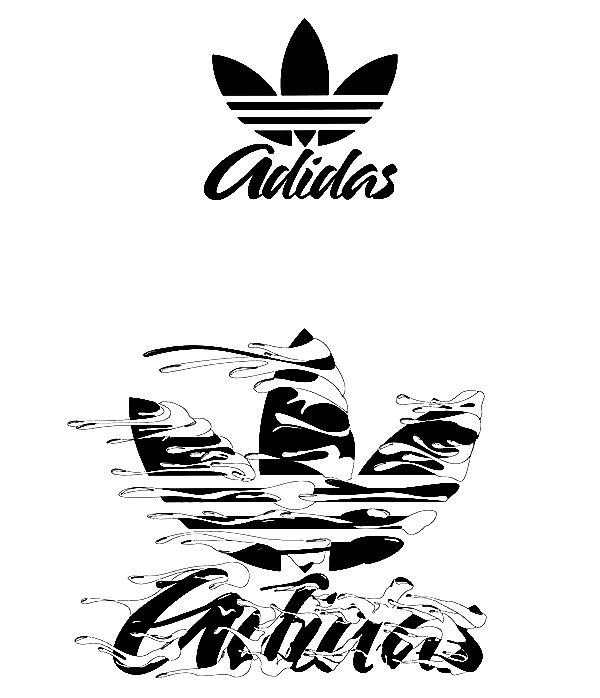 Раскраска Adidas Originals в типографии