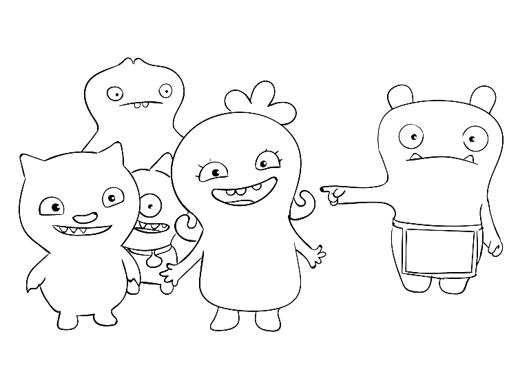 UglyDolls Characters Coloring Page