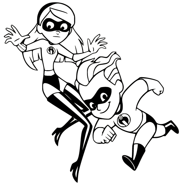 Violet and Dash Coloring Pages