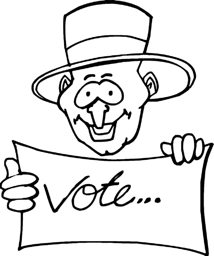 Vote Election Day Ballot Coloring Page