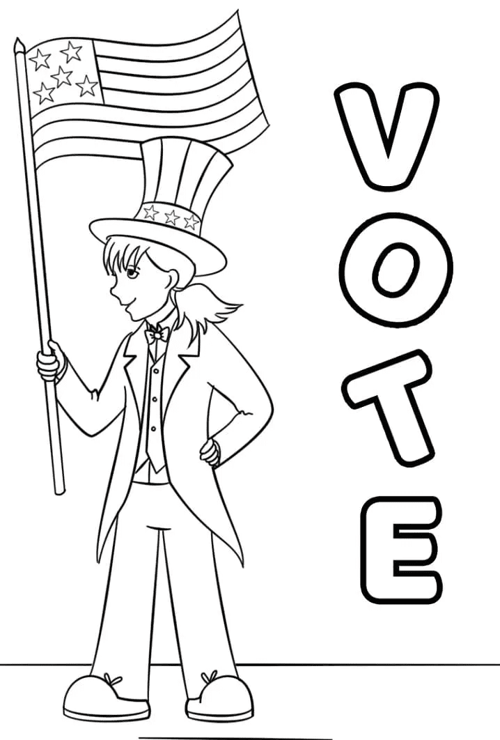 Vote Coloring Page