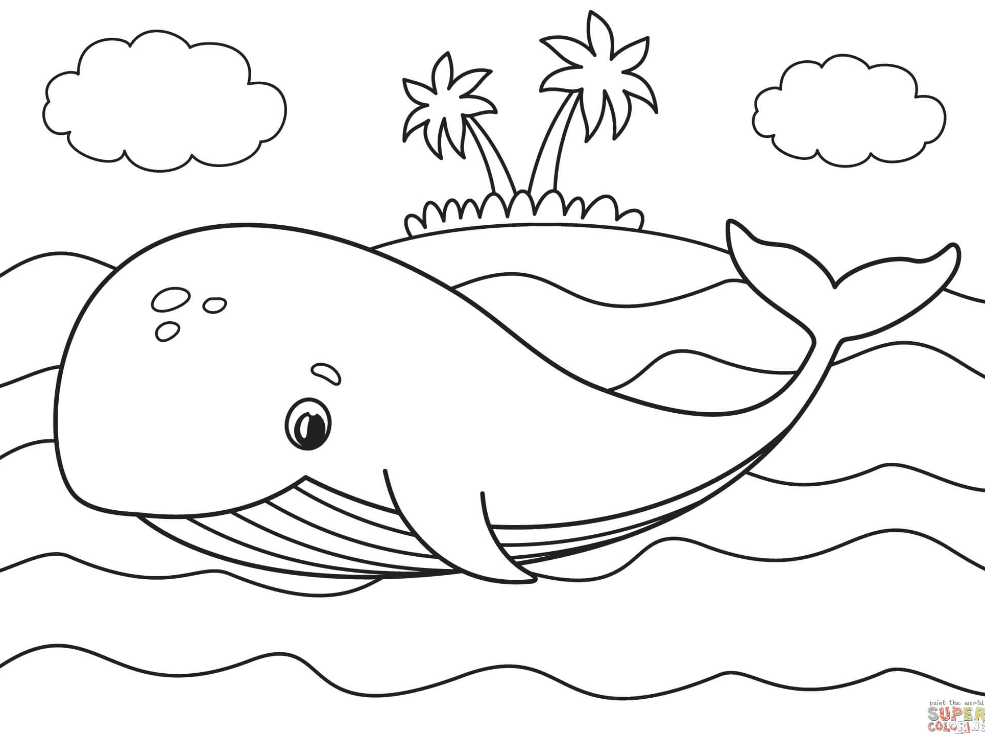 Раскраска кит для печати