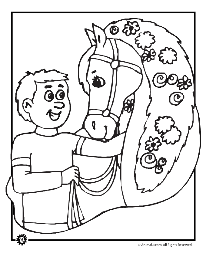 Pagina da colorare del cavallo vincente