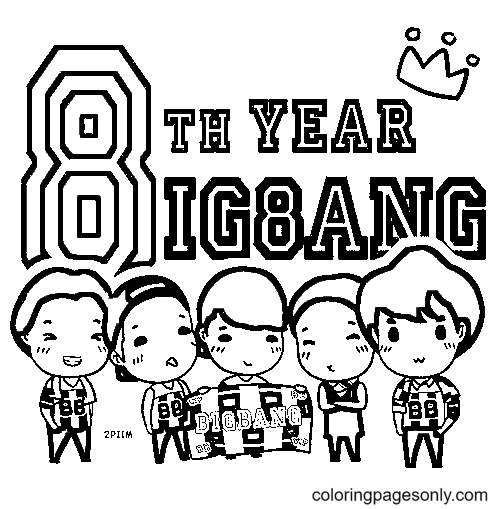 8th Year Big Bang Coloring Page