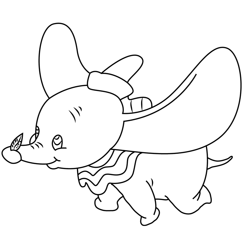 Adorable Dumbo Coloring Page
