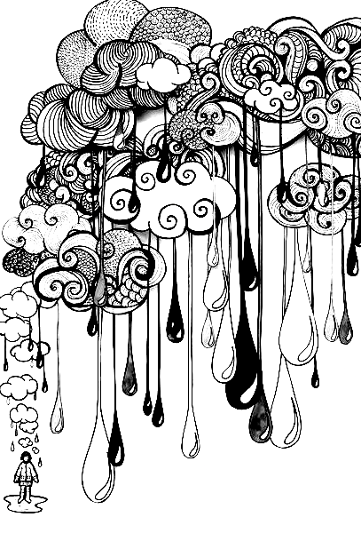 Aesthetic Cloud Coloring Page