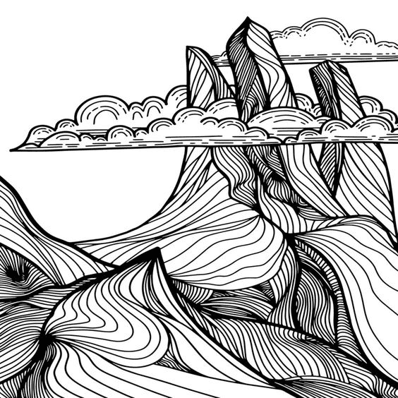 الرسم الجمالي للجبال من الرسم الجمالي