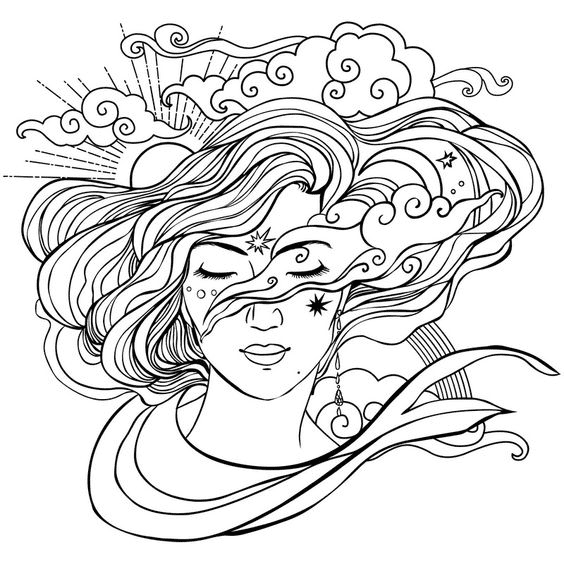 Aesthetic Fantasy Coloring Page