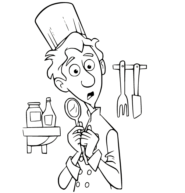 Alfredo Linguini from Ratatouille Coloring Pages