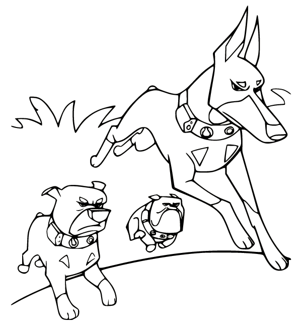 Alpha Beta and Gamma Dogs Coloring Page