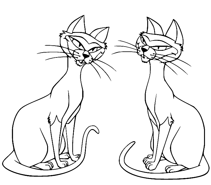 Сиамские коты Ам и Си из мультфильма «Леди и бродяга»