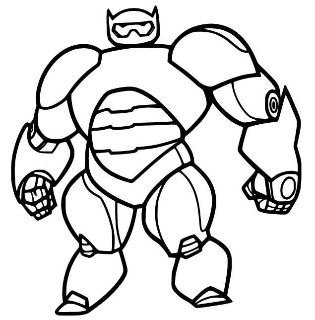 Amazing Armored Baymax Coloring Page