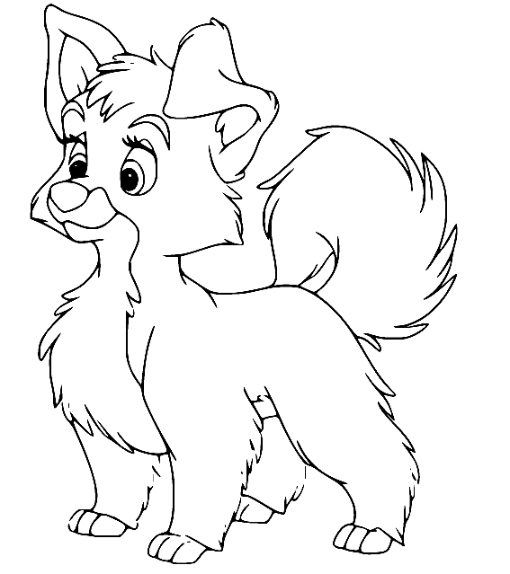 Angel Dog Walking Coloring Pages