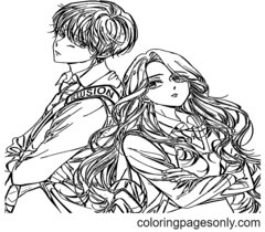 Anime Couple Coloring Page